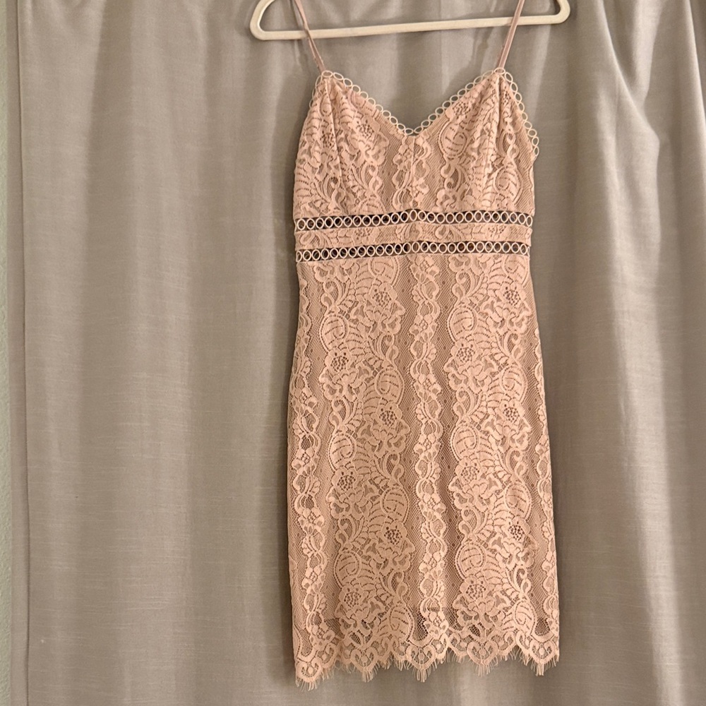 Storia Blush Lace Mini Dress